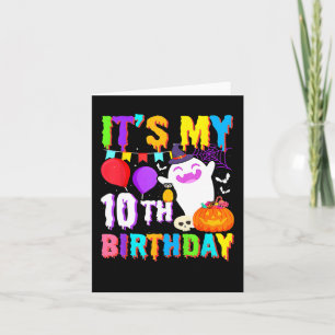 It's My 10th Birthday Gifts Ghost Pumpkin Hallowee Card