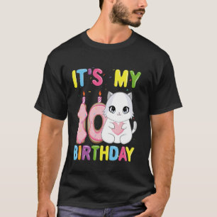 It's My 10th Birthday Girl 10 Year Old Ragdoll Cat T-Shirt