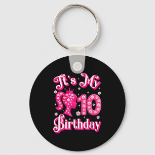 Its My 10th Birthday Girl Doll 10 Years Old Bday G Key Ring