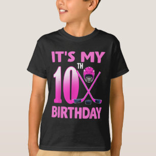 It's My 10th Birthday Girl Ice Hockey 10 Year Old T-Shirt