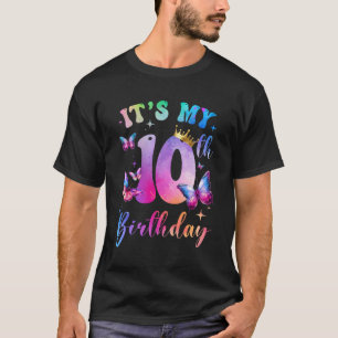 Its My 10th Birthday Girls Butterfly Theme Party 1 T-Shirt