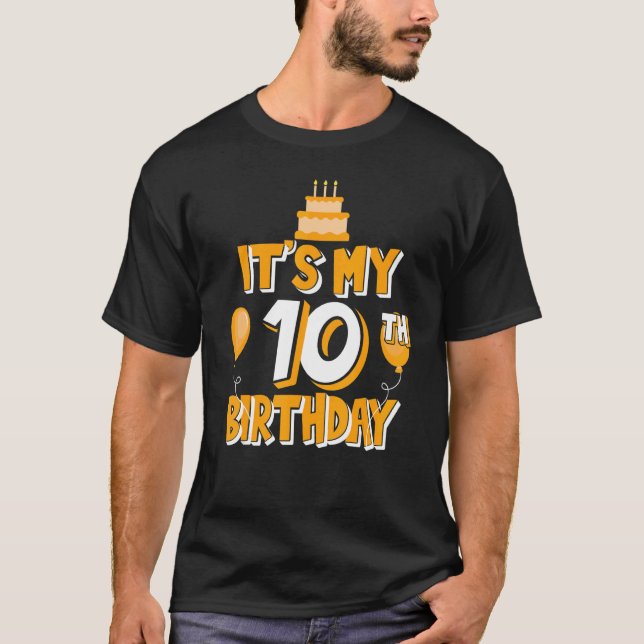 It's My 10th Birthday Party Idea For Him Or Her T-Shirt (Front)