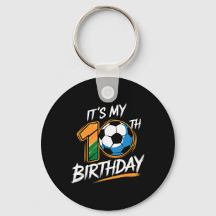 It's My 10th Birthday Party Soccer 10 Years Old  Key Ring