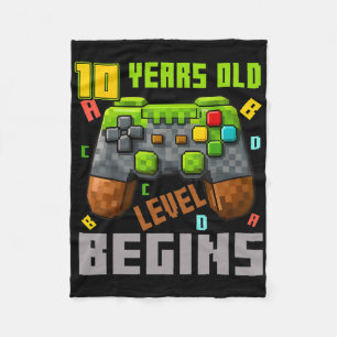 It's My 10th Birthday Pixel Gaming Controller 10 Y Fleece Blanket