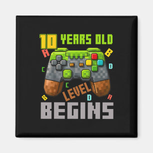 It's My 10th Birthday Pixel Gaming Controller 10 Y Magnet