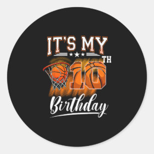 It's My 10th Birthday Sketll Theme 10 Years Old Bi Classic Round Sticker
