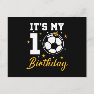 It's My 10th Birthday Soccer Ten Year Old Holiday Postcard