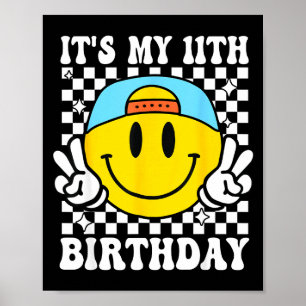 It's My 11th Birthday 11 Years Old Boys Bruh I'm 1 Poster
