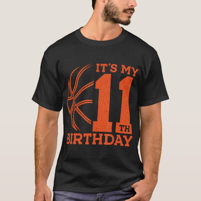 It'S My 11Th Birthday Basketball 11Th Birthday T-Shirt (Front)