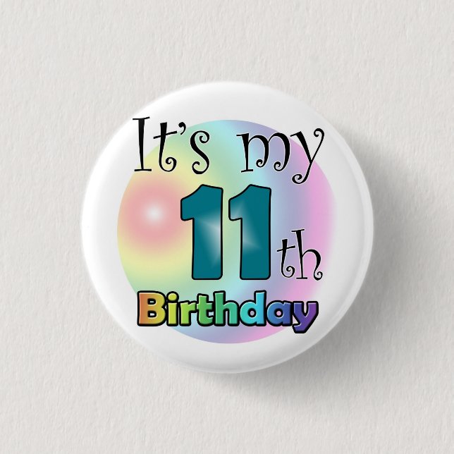 It's my 11th Birthday (Blue) 3 Cm Round Badge (Front)