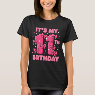 It's My 11th Birthday Coquette Bow Girl Cute 11 Ye T-Shirt