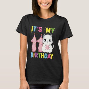 It's My 11th Birthday Girl 11 Year Old Ragdoll Cat T-Shirt