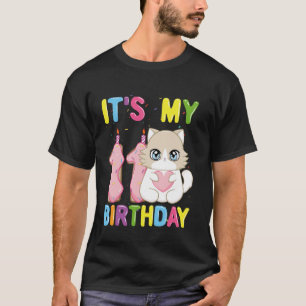 It's My 11th Birthday Girl 11 Year Old Ragdoll Cat T-Shirt