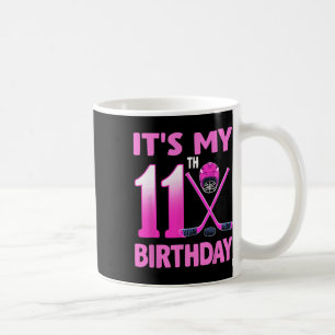 It's My 11th Birthday Girl Ice Hockey 11 Year Old Coffee Mug