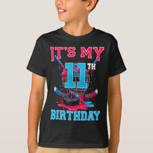 It's My 11th Birthday Hockey 11 Year Old Ice Cream T-Shirt
