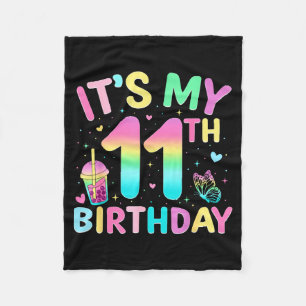 Its My 11th Birthday Party 11 Year Old Birthday Gi Fleece Blanket