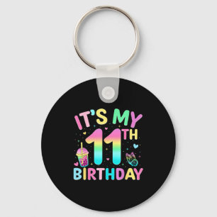 Its My 11th Birthday Party 11 Year Old Birthday Gi Key Ring