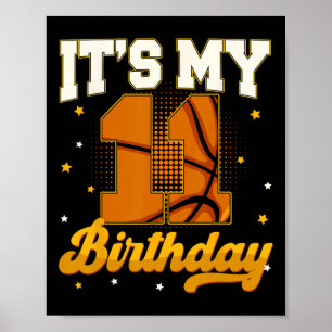 Its My 11th Birthday Sketll Boy 11 Years Old Gifts Poster