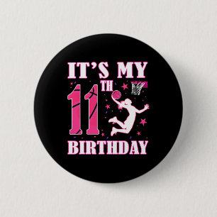 It's My 11th Birthday Sketll Theme 11 Year Old Par 6 Cm Round Badge