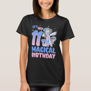 It's My 11th Magical Birthday Rainbow Tail Unicorn T-Shirt