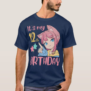 It's My 12th Birthday Anime Birthday Girl 12 Years T-Shirt