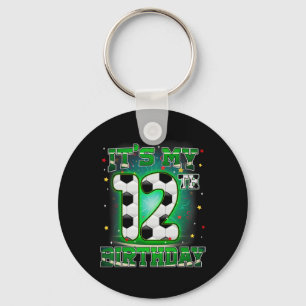Its My 12th Birthday Boy Soccer 12 Years Old Party Key Ring