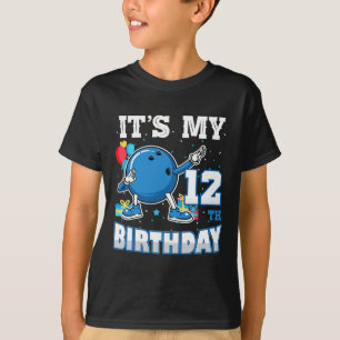 It's My 12th Birthday Dabbing Bowling 12 Years Old T-Shirt