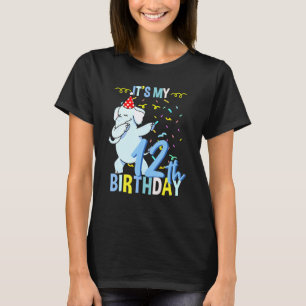 Its My 12th Birthday Dabbing Elephant T-Shirt