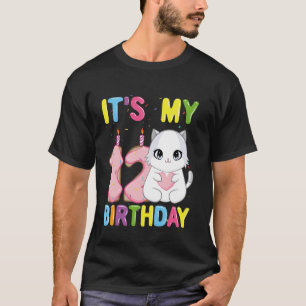 It's My 12th Birthday Girl 12 Year Old Ragdoll Cat T-Shirt