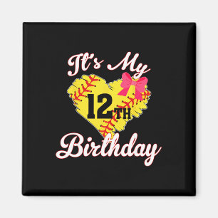 It's My 12th Birthday Softll Girl 12 Years Old Magnet