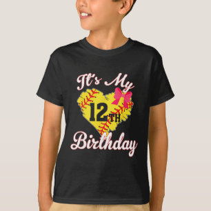 It's My 12th Birthday Softll Girl 12 Years Old T-Shirt