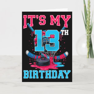 It's My 13th Birthday Hockey 13 Year Old Ice Cream Card