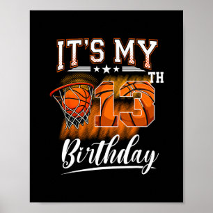 It's My 13th Birthday Sketll Theme 13 Years Old Bi Poster