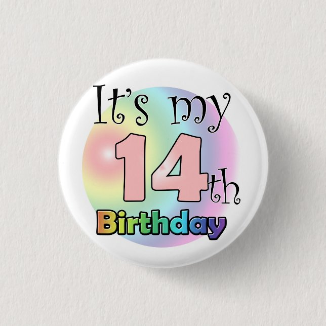 It's my 14th Birthday (pink) 3 Cm Round Badge (Front)