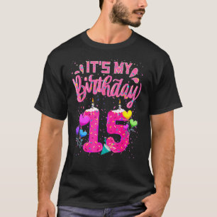 It's My 15th Birthday Doughnut Happy 15 Years Old T-Shirt