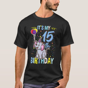 Its My 15th Birthday Elephant Animal T-Shirt