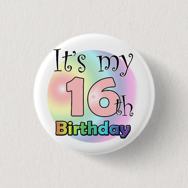 It's my 16th Birthday (roze) 3 Cm Round Badge (Front)