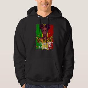 It's My 18th Birthday 18 Years Old Black Melanin W Hoodie