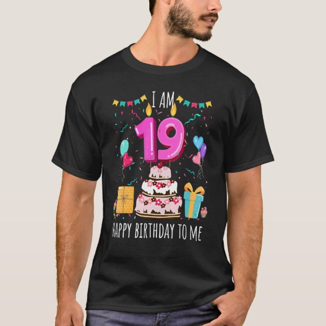 It's My 19th Birthday Cake Candle 19 Year Old Girl T-Shirt (Front)
