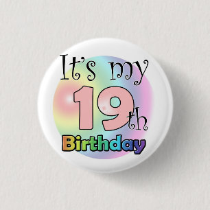 It's my 19th Birthday (pink) 3 Cm Round Badge