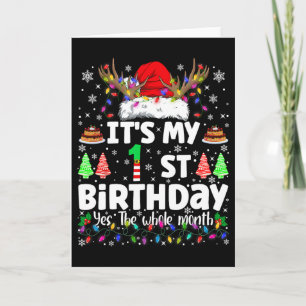 It's My 1 St Birthday Christmas Funny Bday Xmas Ki Card