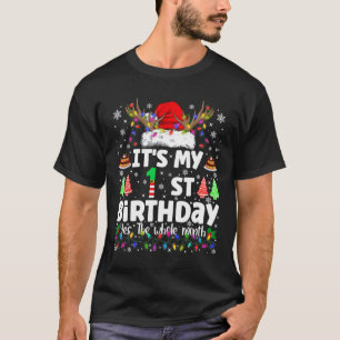 It's My 1 St Birthday Christmas Funny Bday Xmas Ki T-Shirt