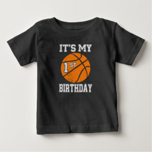It's My 1st Birthday Boy Basketball 1 Year Old Baby T-Shirt