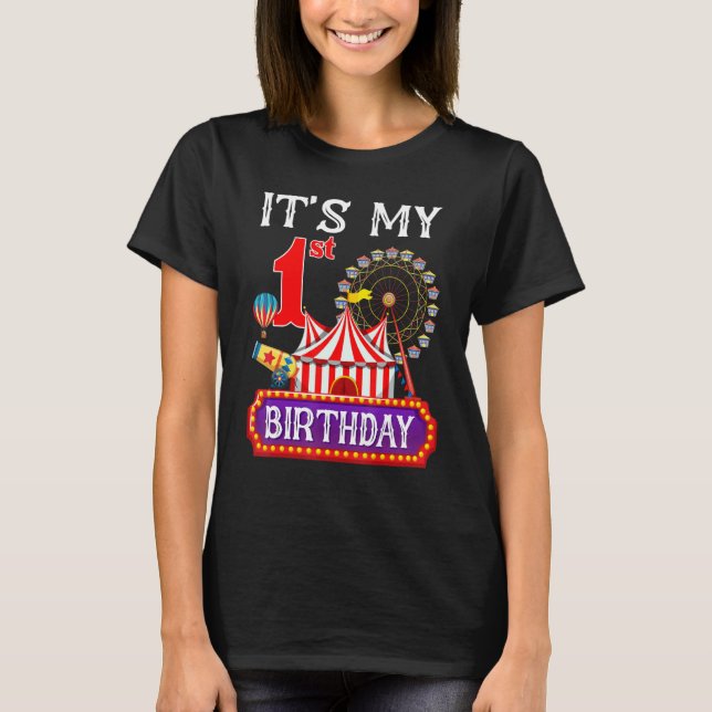 It's My 1st Birthday Ringmaster Circus Theme Carni T-Shirt (Front)