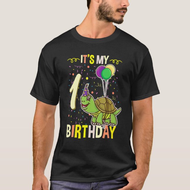 Its My 1st Birthday Turtle T-Shirt (Front)