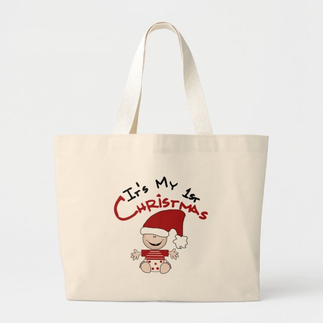 It's My  1st Christmas Large Tote Bag (Front)