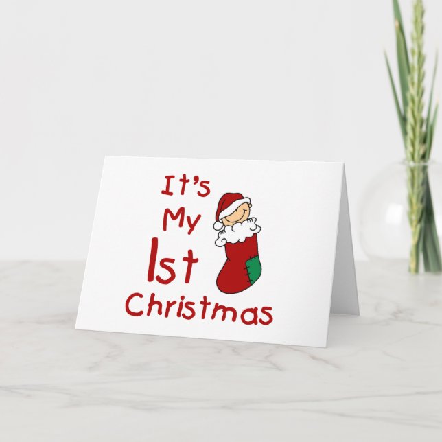 It's My 1st Christmas T-shirts and Gifts Holiday Card (Front)