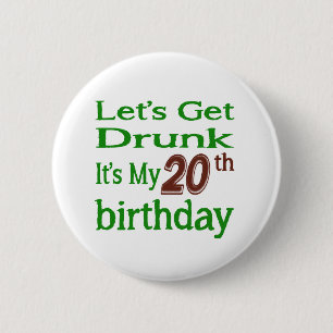 It's My 20th Birthday 6 Cm Round Badge
