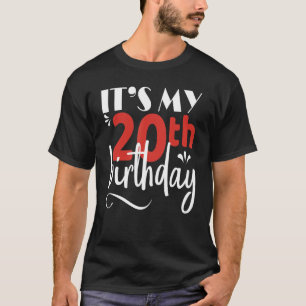 It's My 20th Birthday Graphic Celebration T-Shirt
