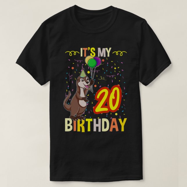 Its My 20th Birthday Sea Otter  T-Shirt (Design Front)